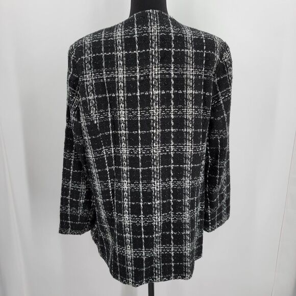 Southern Lady Blazer Womens 12 Check Textured Shimmer Threading Shoulder Pads - Picture 2 of 12